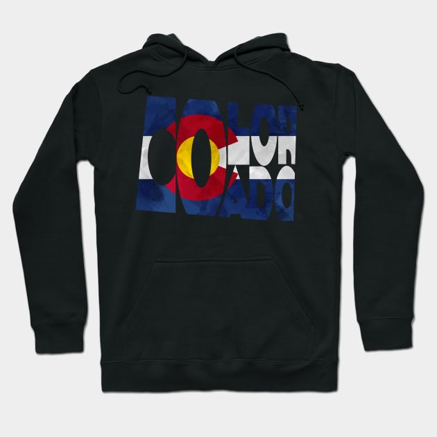 Colorado Typo Map Hoodie by inspirowl